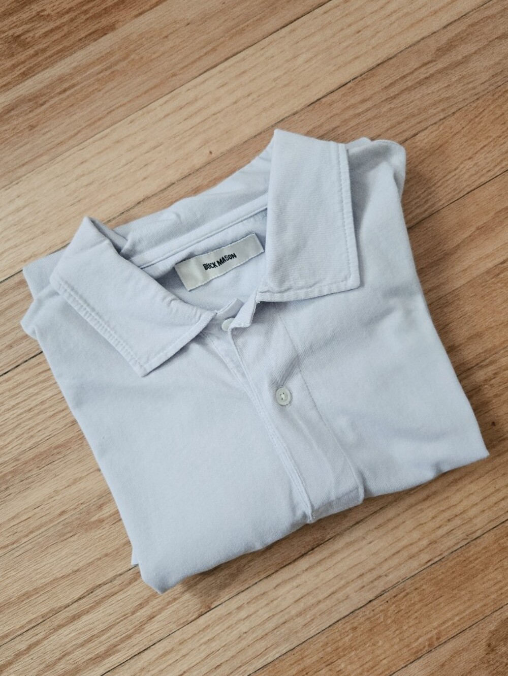 Buck Mason cotton Polo Shirt Steel size Large Breathable